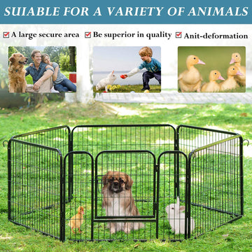 6 Panel Pet Dog Cat Bunny Puppy Play pen Playpen 80x80cm Exercise Cage Dog Panel Fence Petsleisure